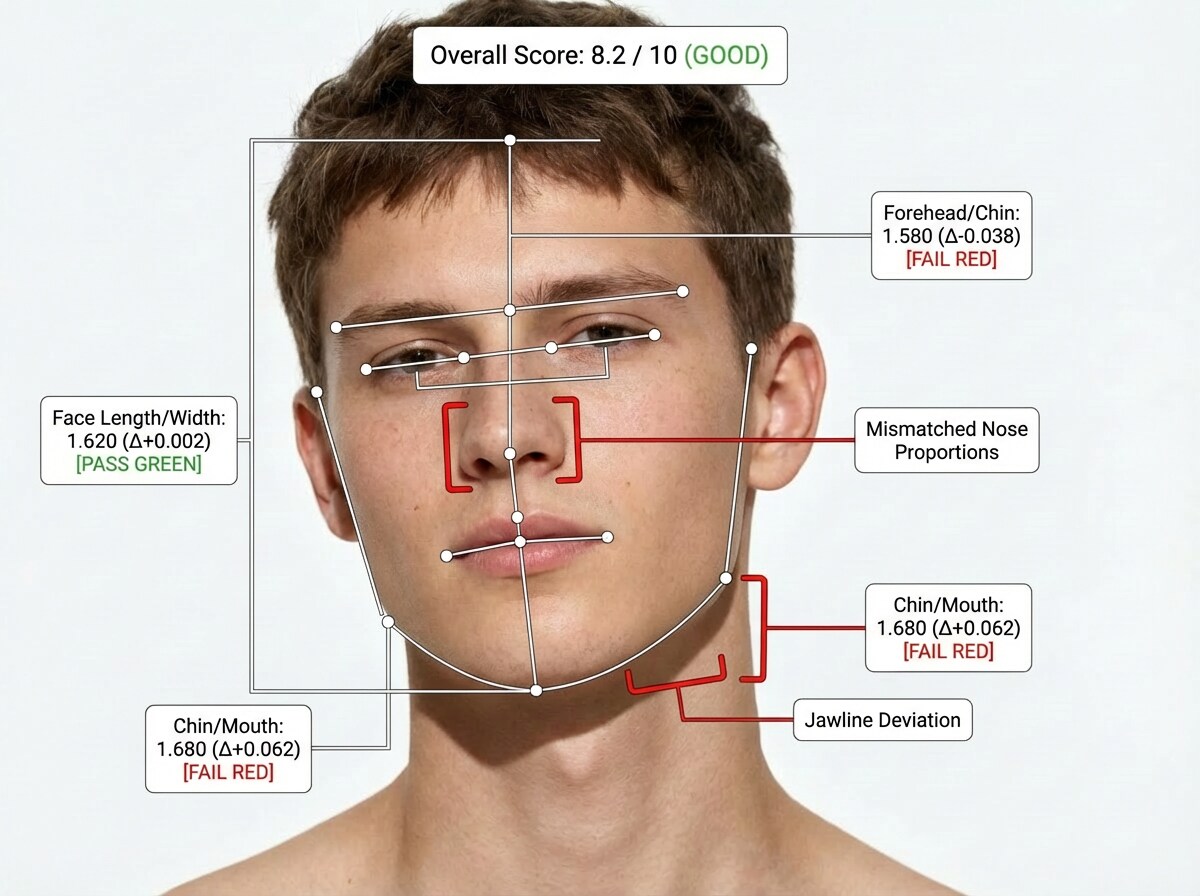 Free Golden Ratio Face Calculator Online AI Facial Symmetry Analysis 