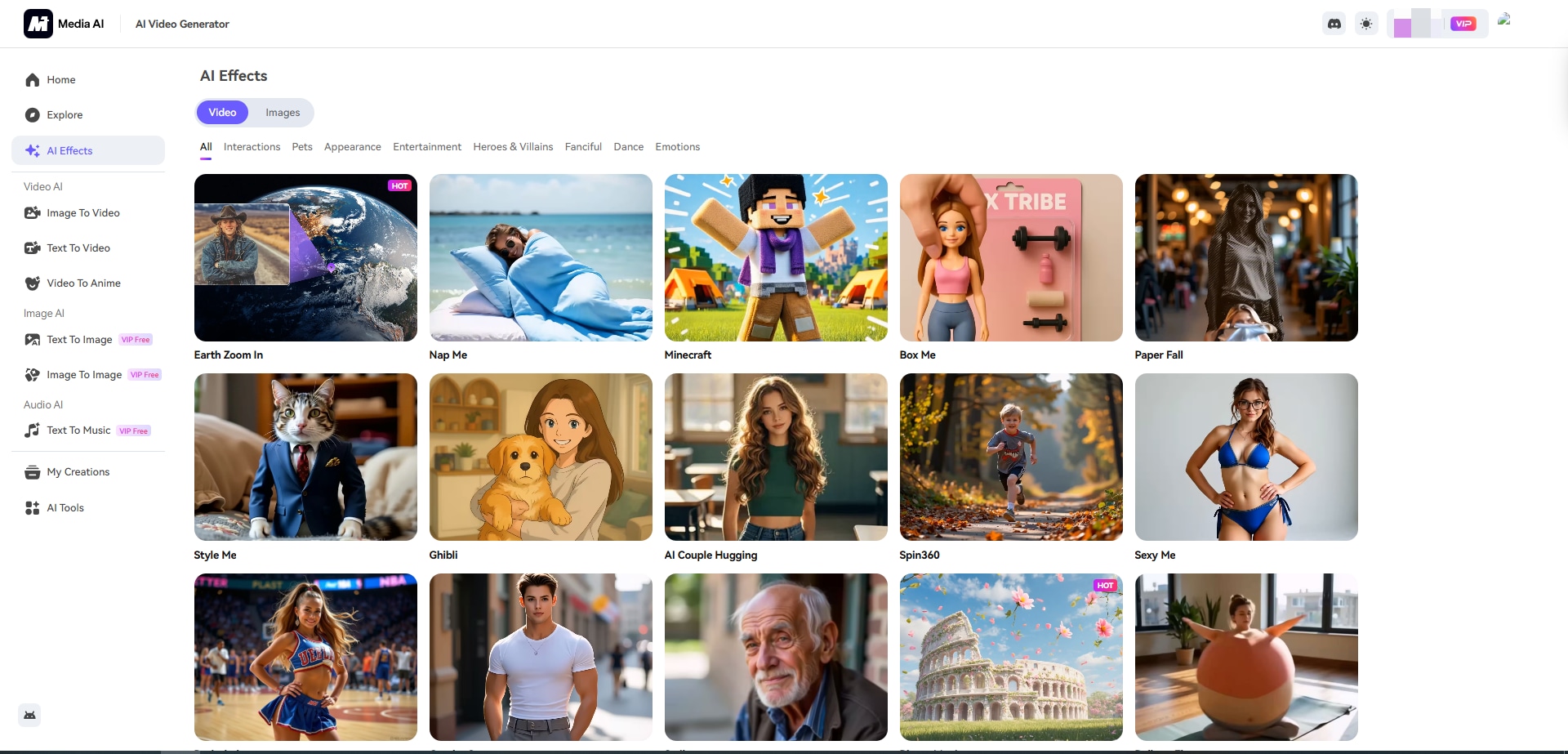 Media.io ai effects