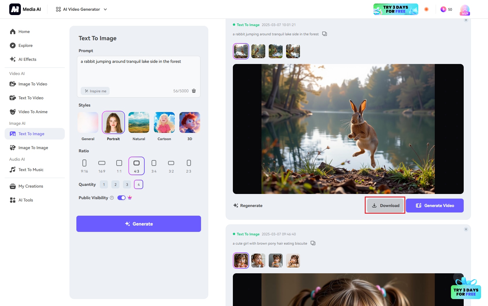 Step 3: realistic ai images download 