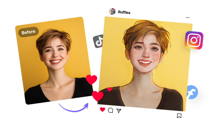 cartoon yourself on social media