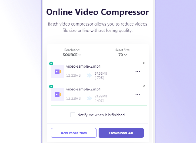 download compressed Android video