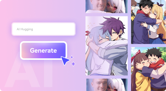 ai hug with anime character