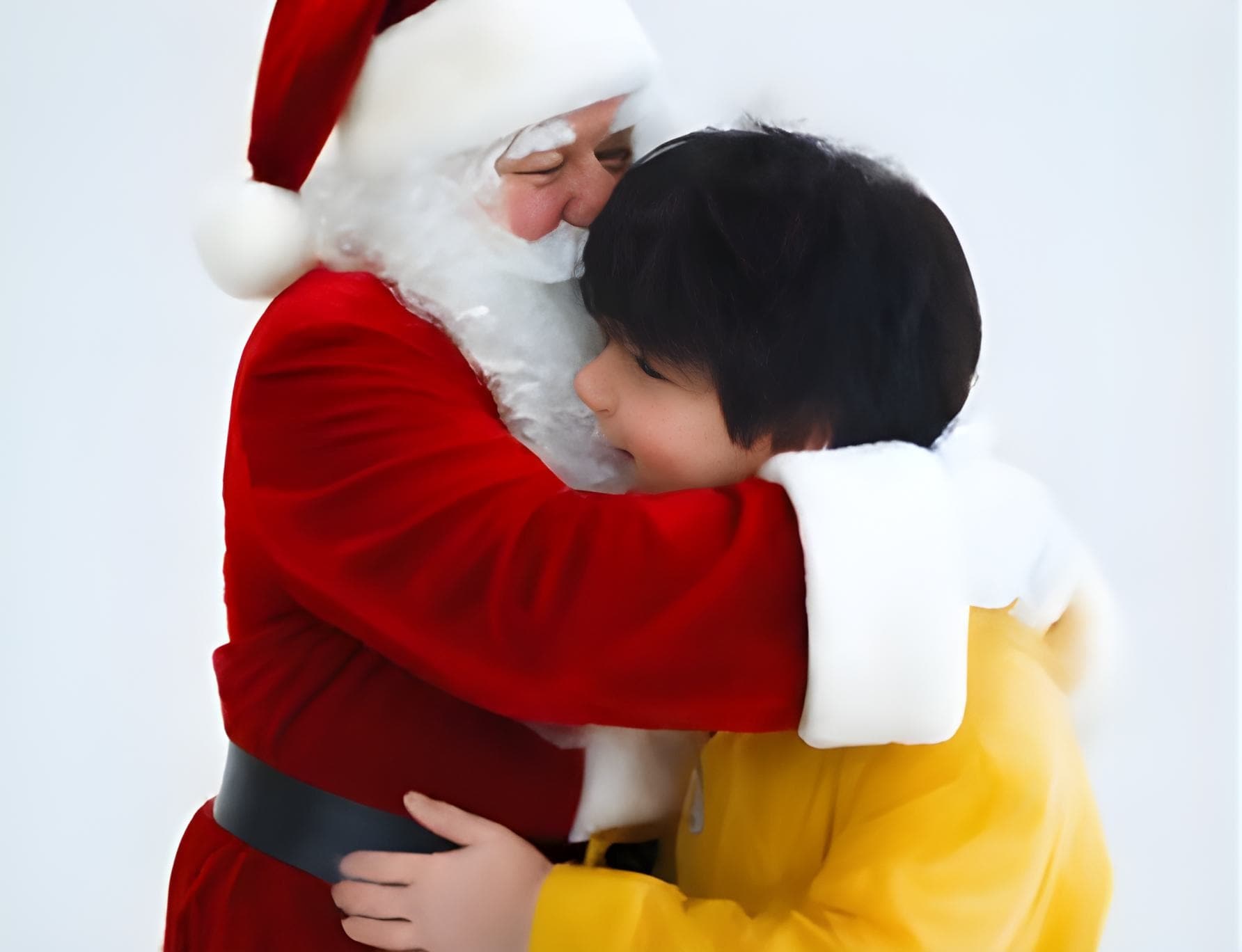 ai hugging with santa