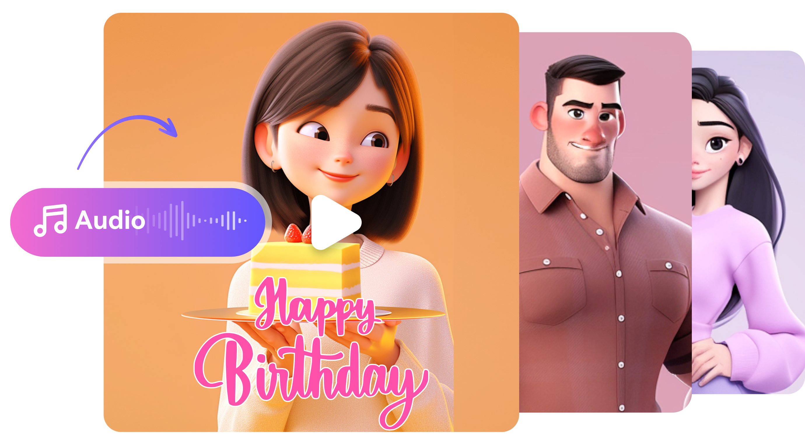 create personalized greeting video with audio