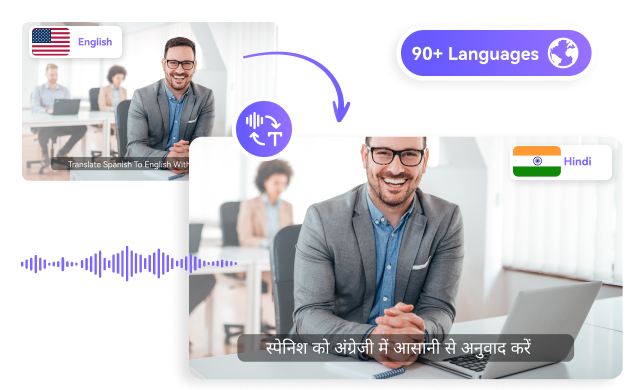 AI english to hindi video converter