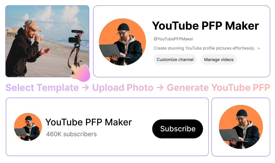 generate youtube profile picture with one click