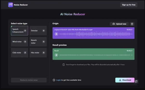 press the separate & enhance audio option