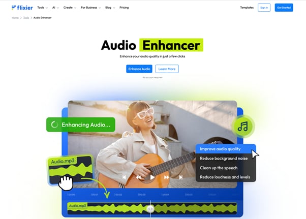 flixier ai audio enhancer