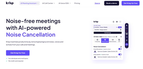krisp ai background voice remover