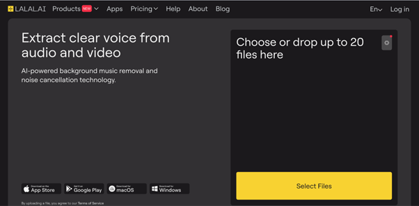 lalal.ai background voice remover
