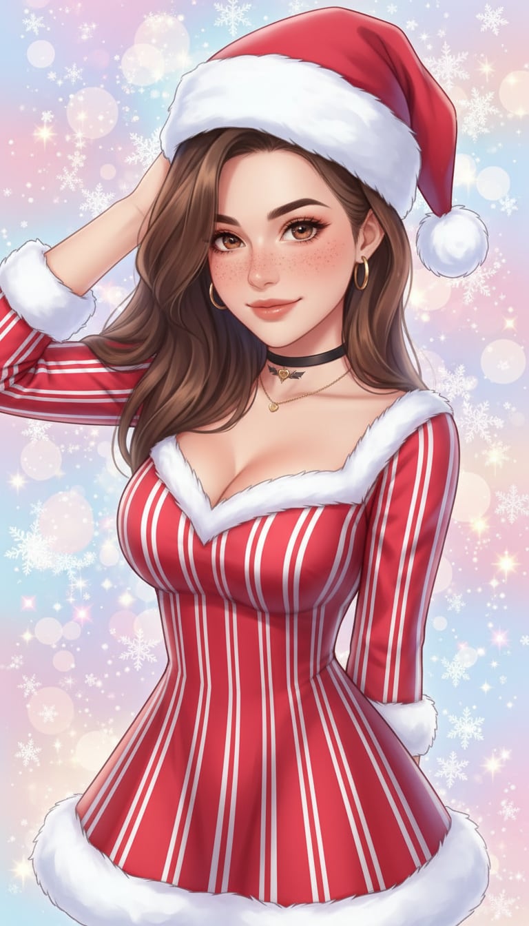 AI Christmas hat anime style
