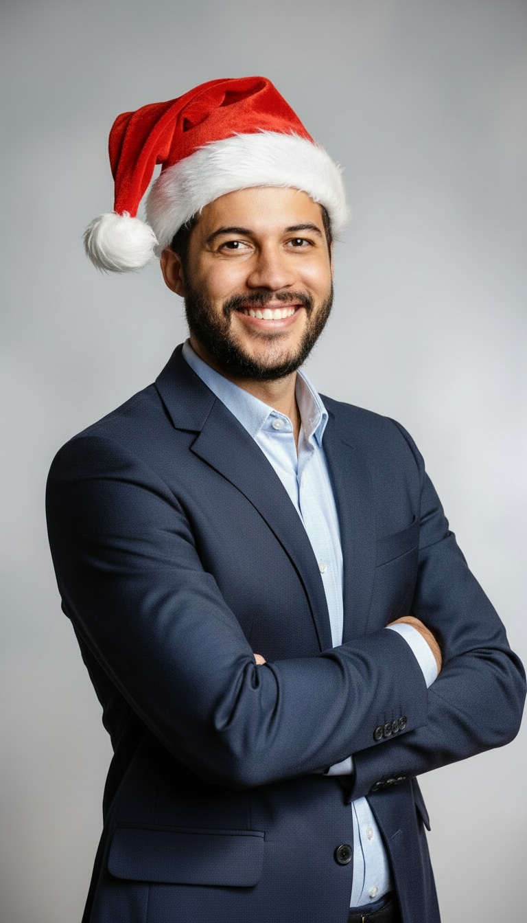 AI Christmas hat male portrait 1