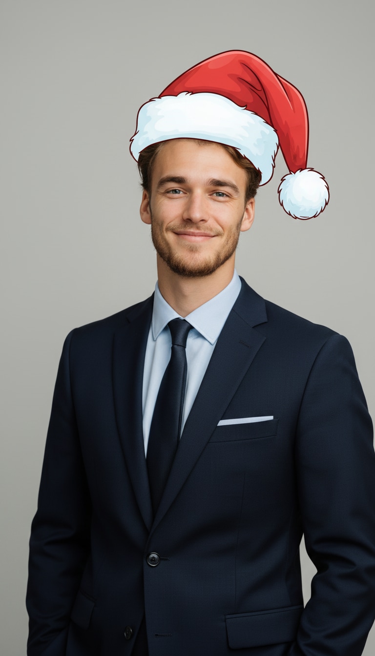 AI Christmas hat male portrait 2