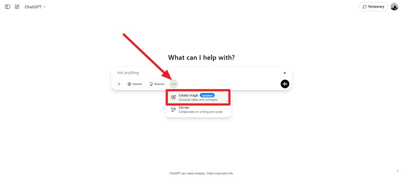 access chatgpt create image task