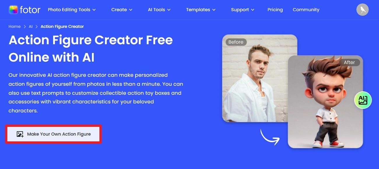 make your own action figure at fotor