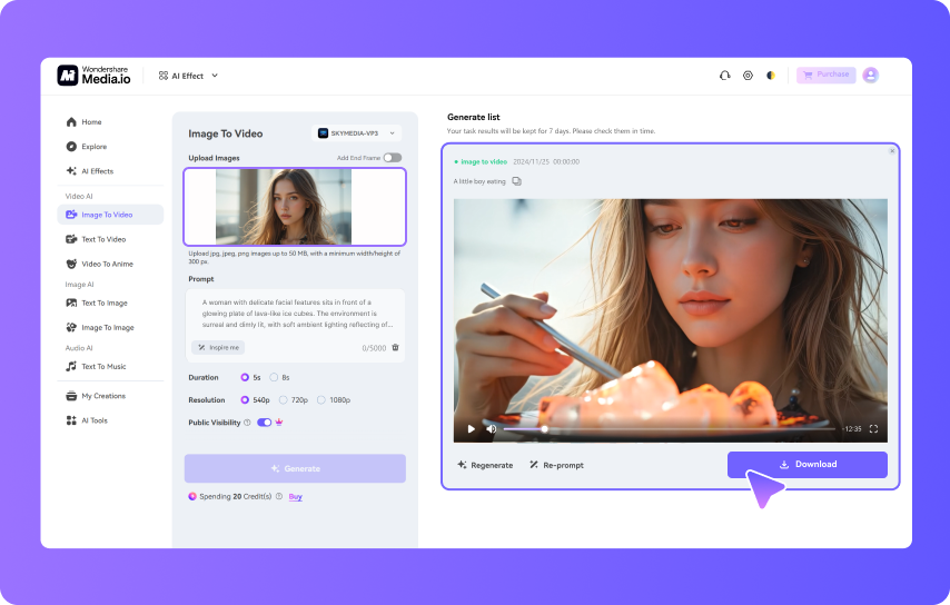Generate and Share Your AI Mukbang Video