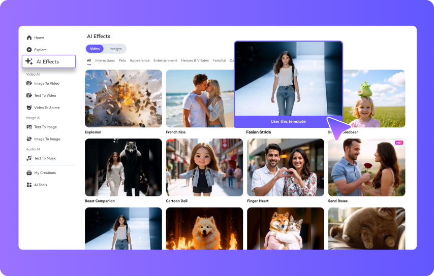 step1 Open the AI Catwalk Fashion Stride Tool