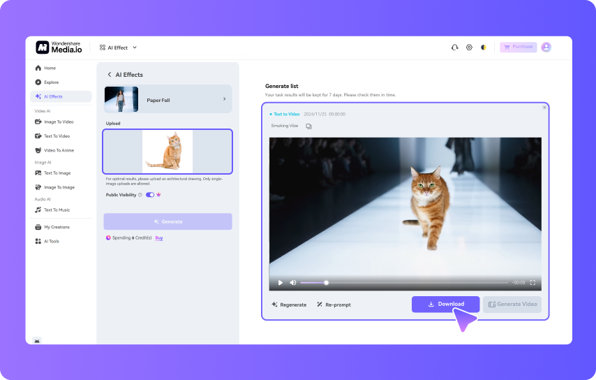 step3 Generate & Download Your AI Catwalk Video