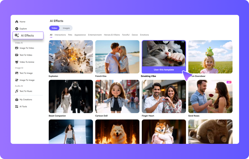 step1 Go to Media.io AI Smoking Video Generator