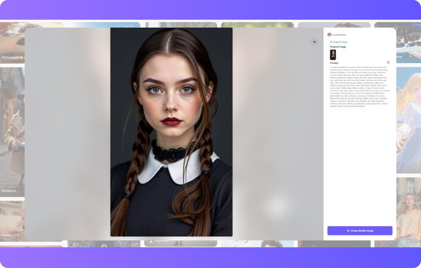 Visit Media.io Wednesday Addams Filter Page