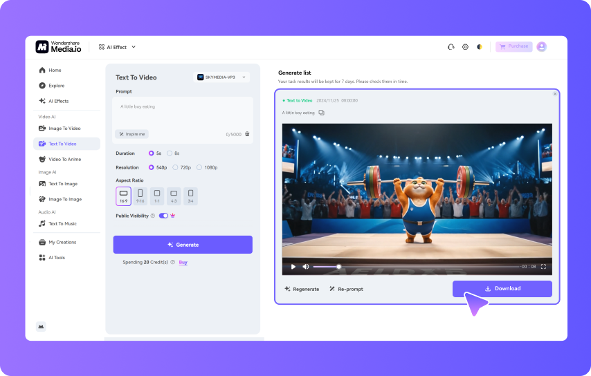 download and share ai weightlifting video