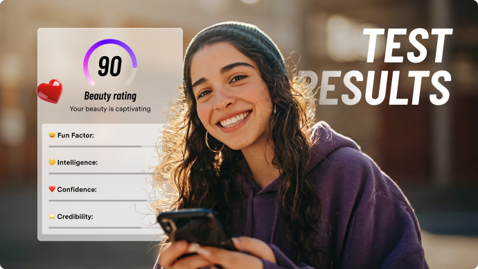 Shareable AI attractiveness score card