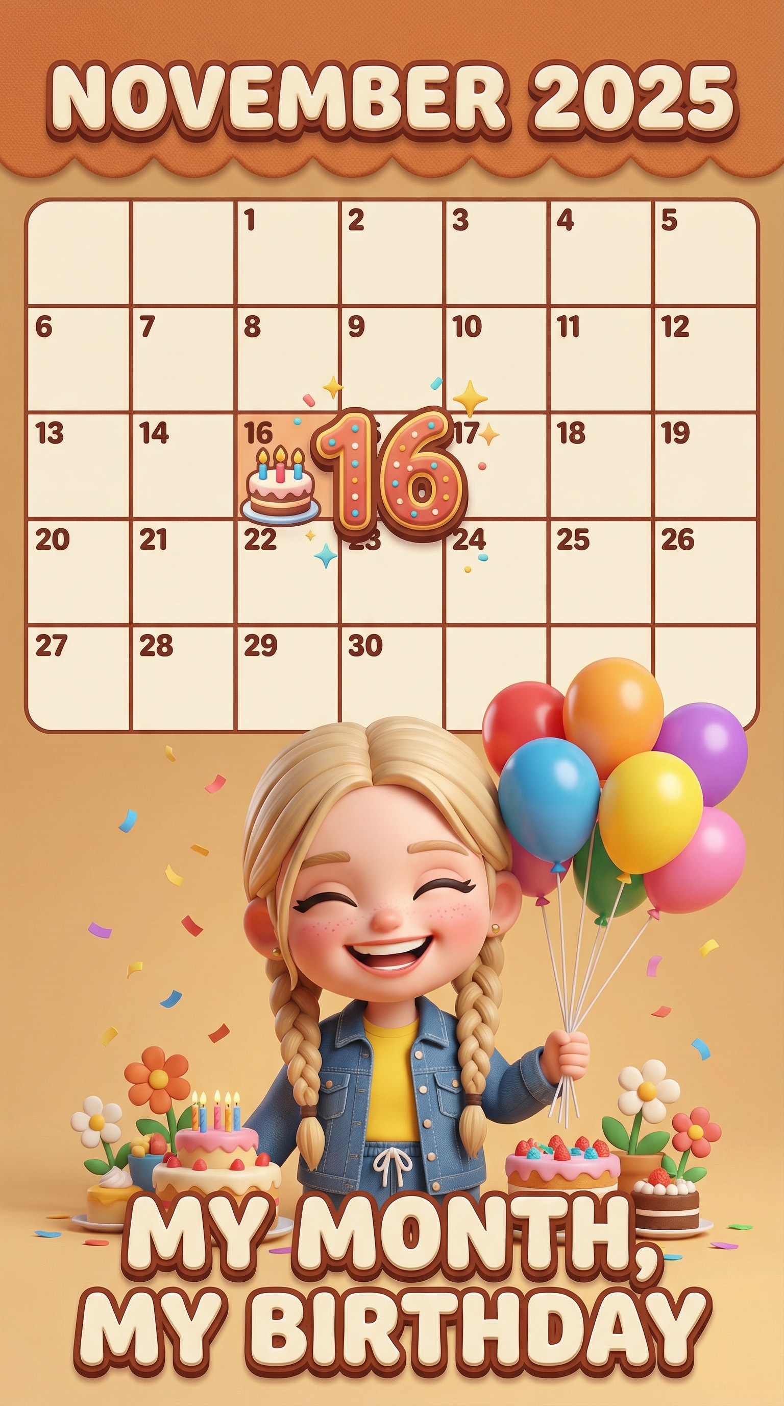 3D Pixar birthday calendar