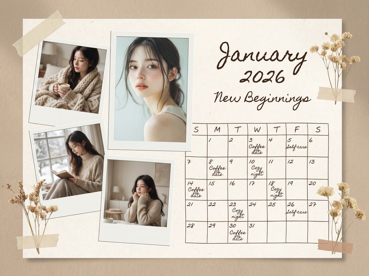 Personal lifestyle photo calendar