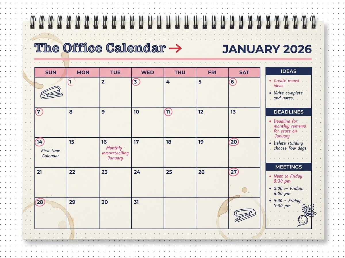 Office productivity calendar