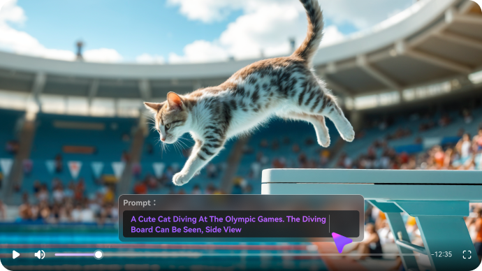 Create cat diving video Now