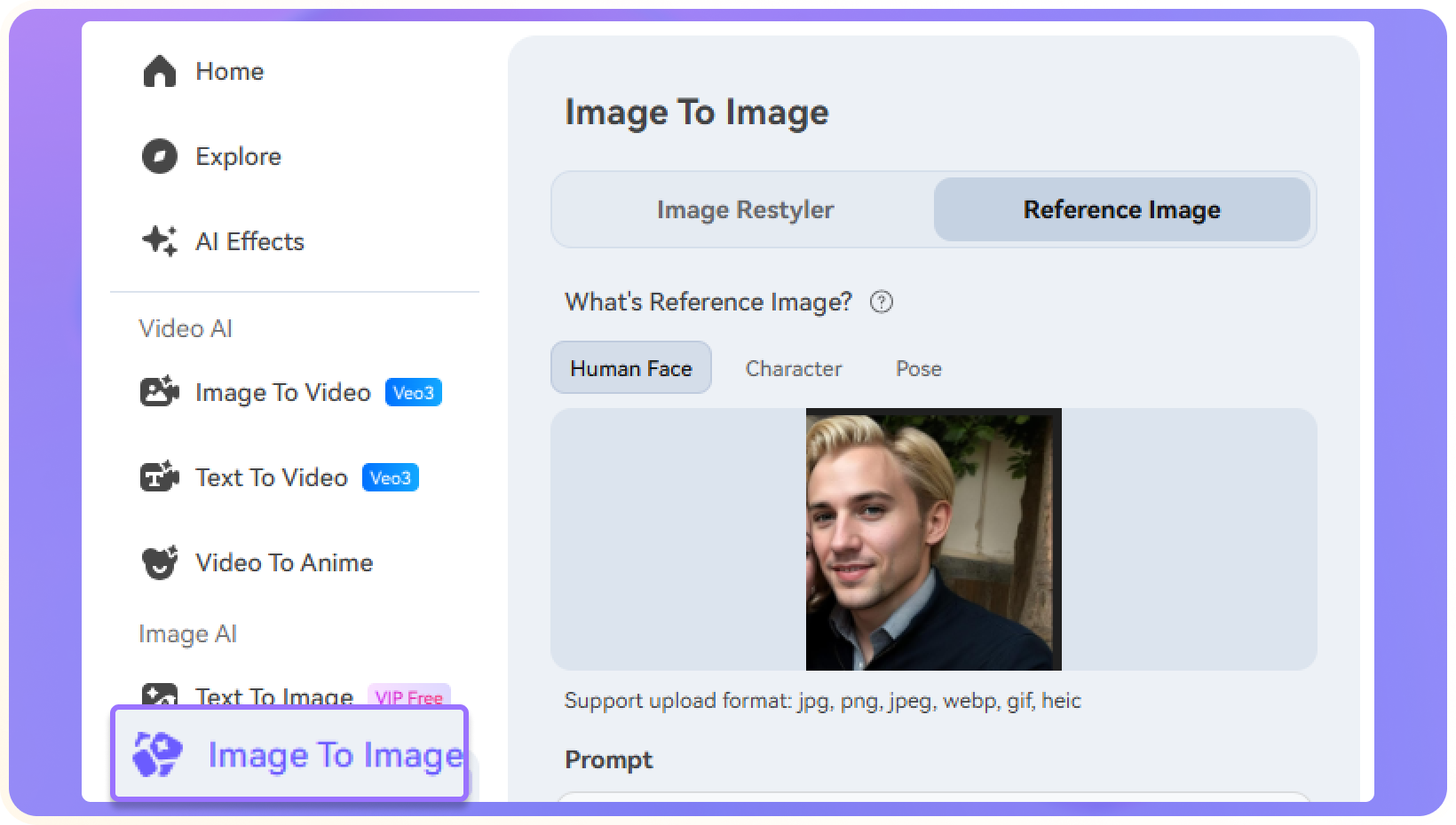 go to ai celebrity selfie generator