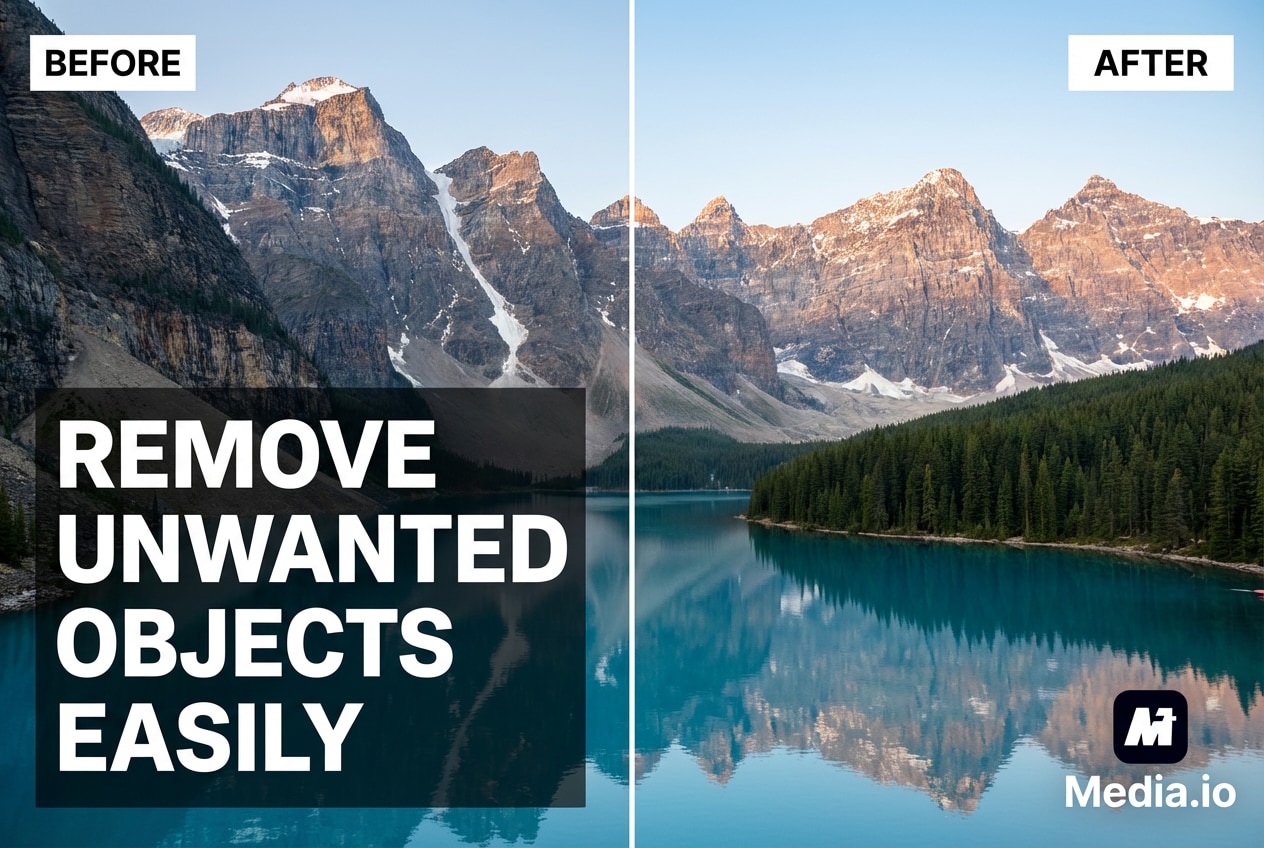 Remove text and color blocks from images with AI