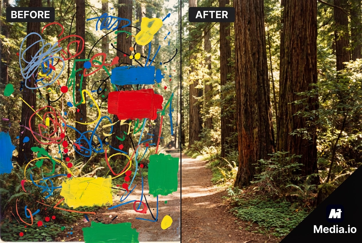 Remove doodles and paint smears from images with AI