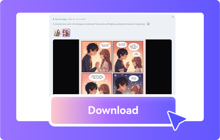 set the image ratio and generate comic character