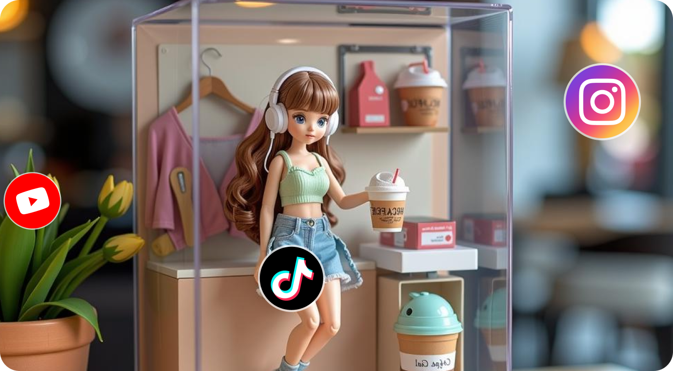 unique social presence with ai barbie box