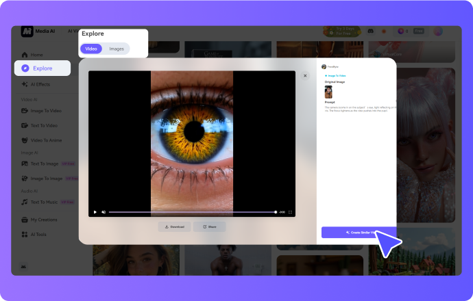 go to media.io ai eye zoom effect