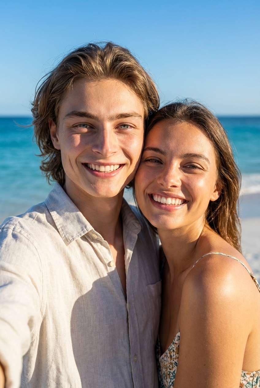 Beach Couple Selfie