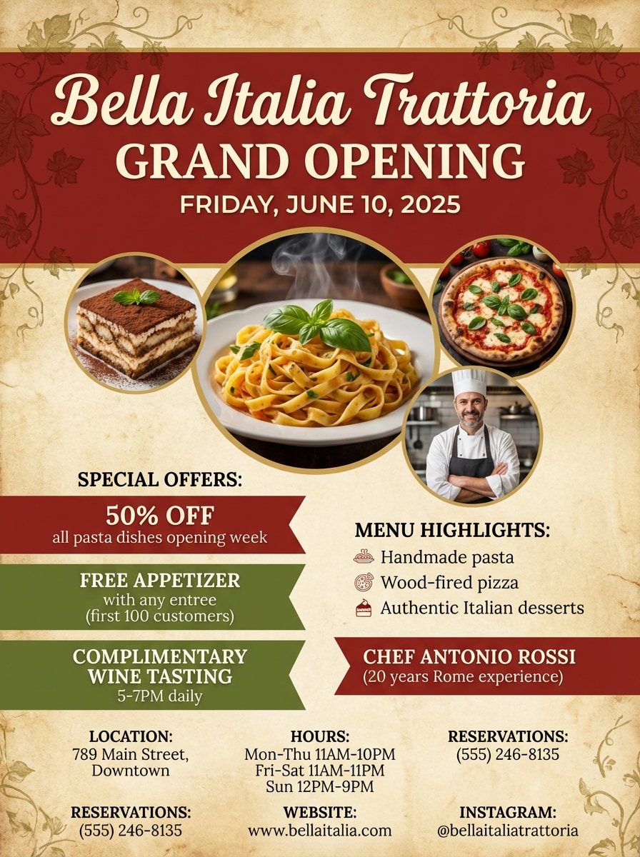 Restaurant Grand Opening Flyer