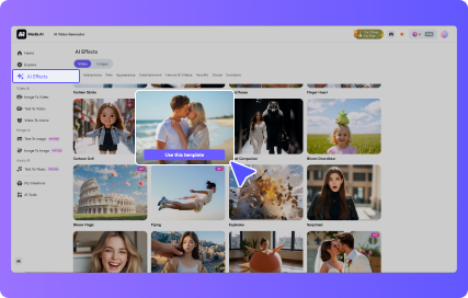 browse media.io and ai effect