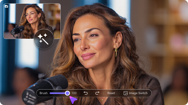 remove glasses from photo with AI Replace