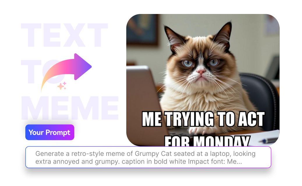 Create AI generated grumpy cat memes online