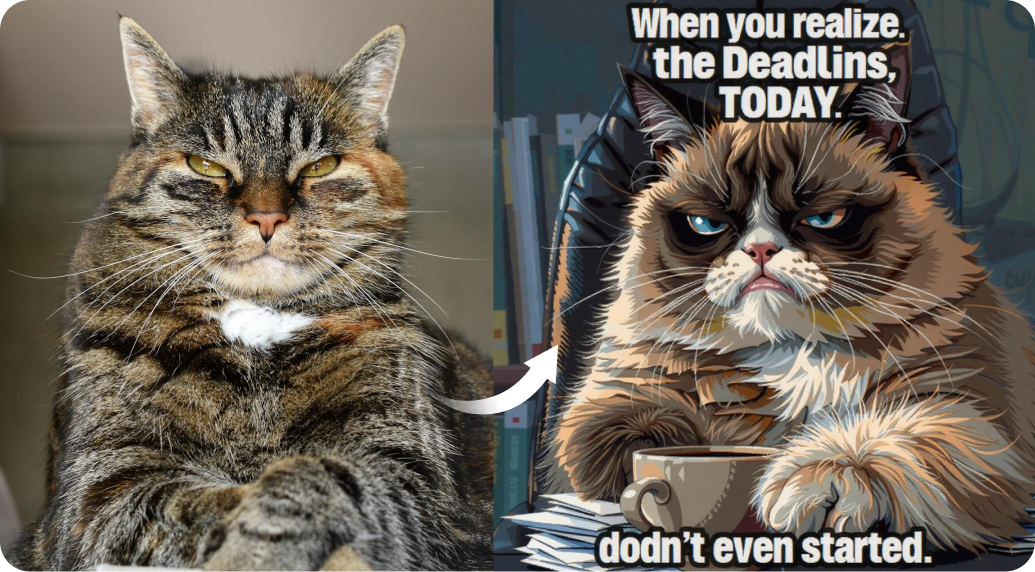 generate grumpy cat meme from image