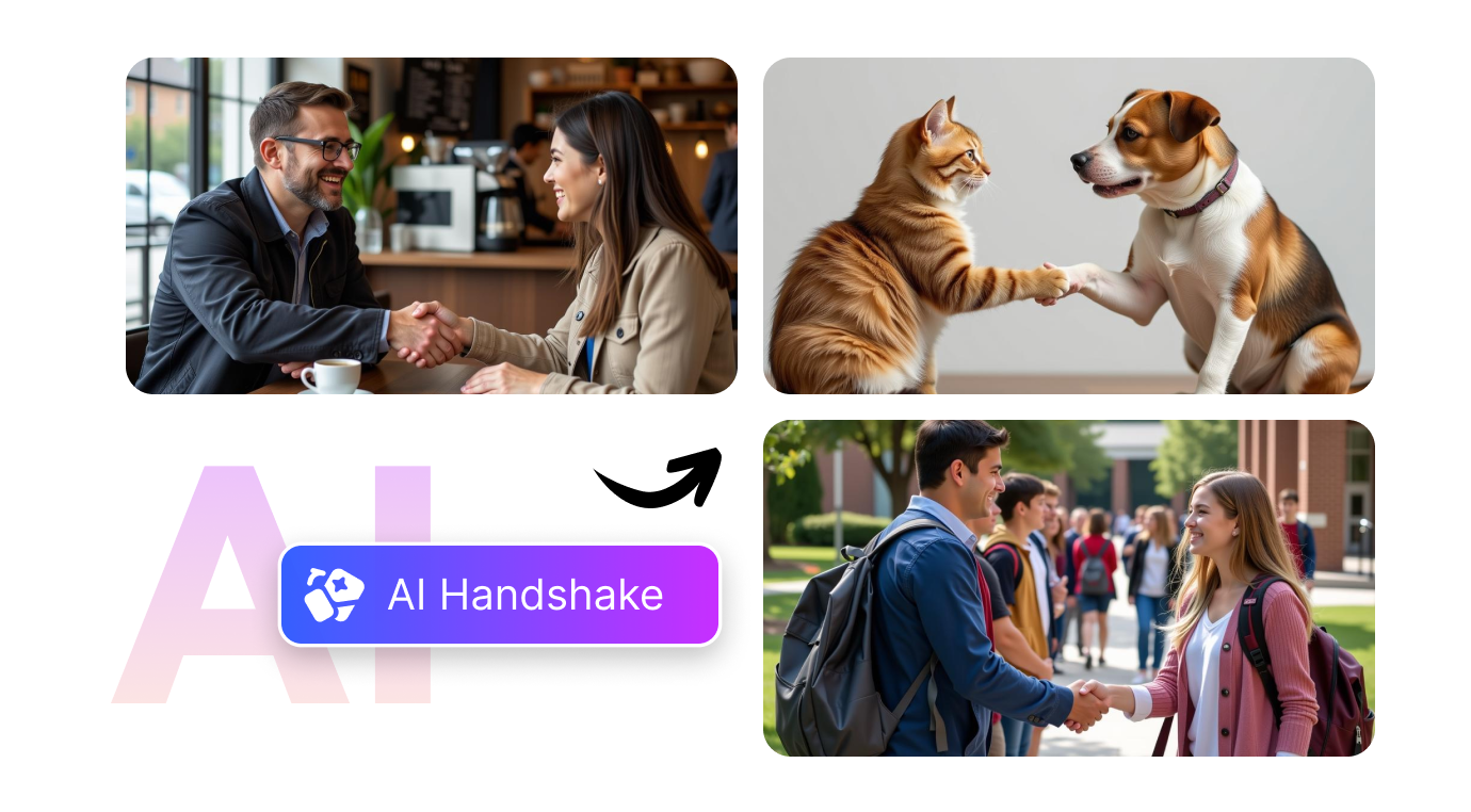 use photos in ai handshake video generator