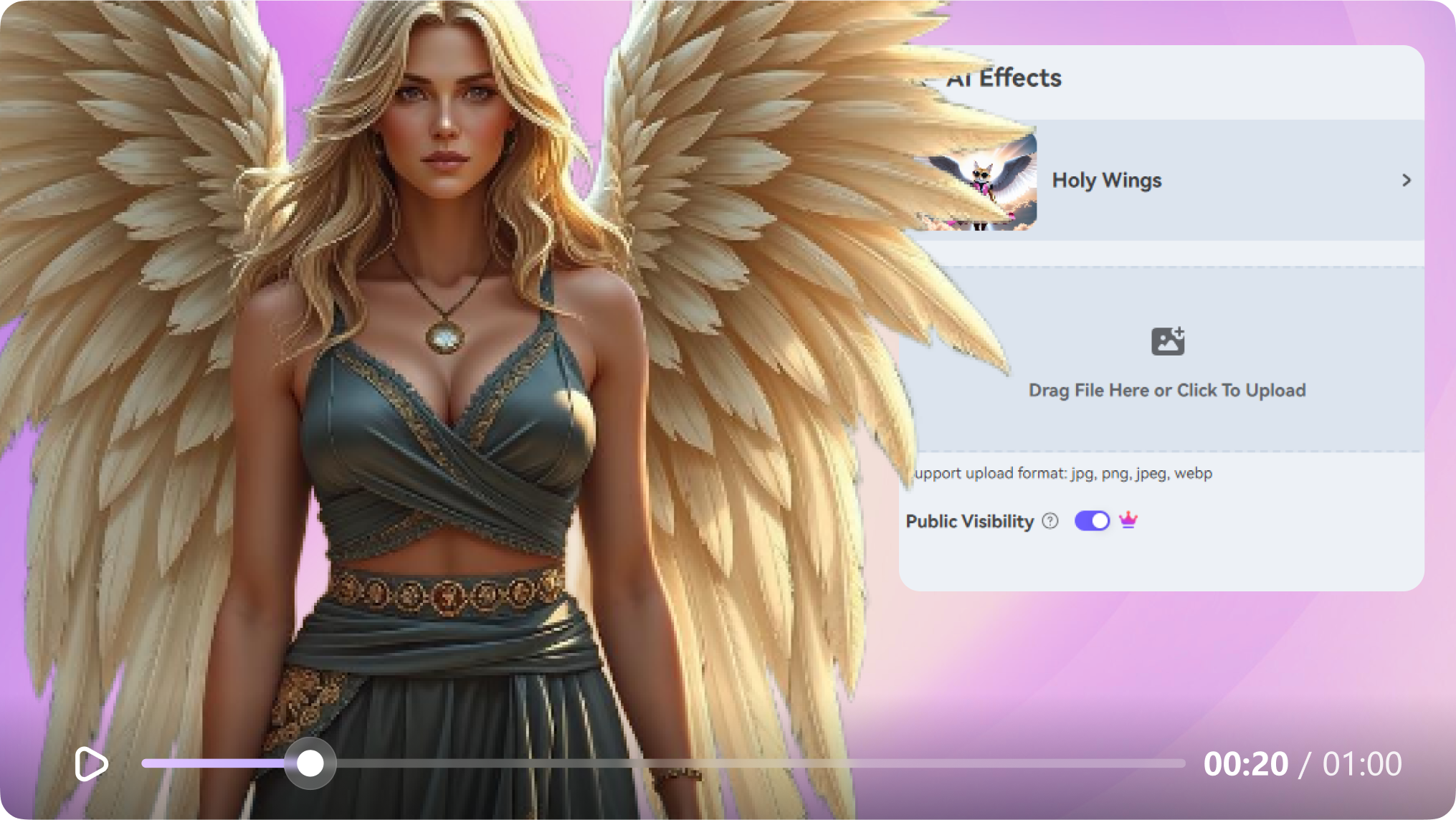 add ai white wings to images in fashion