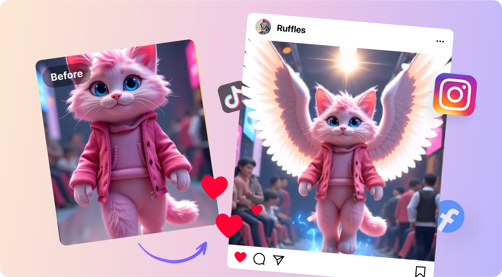 ai wings effect as social media filter