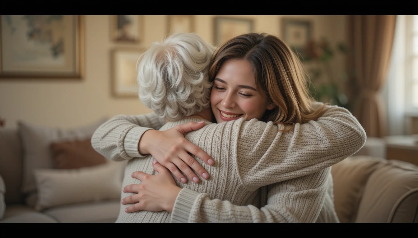 ai hugging with mom
