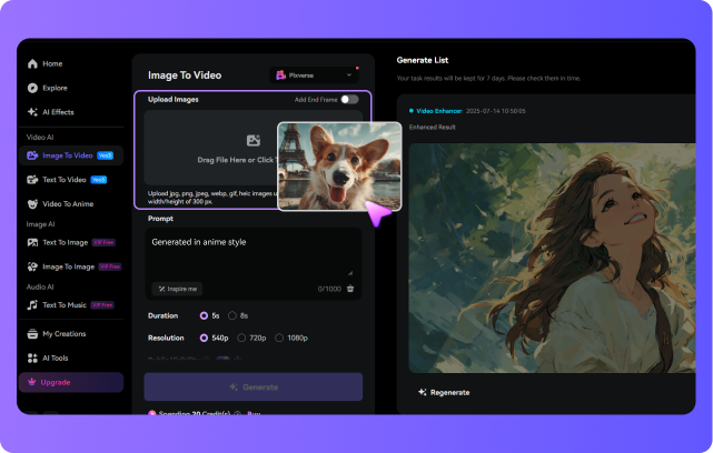 Step 3: generate and download ai generated photo animation