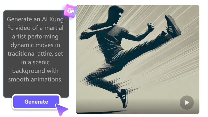 generate ai kungfu video from text