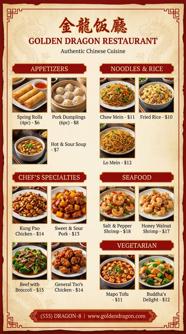 Chinese Restaurant Menu