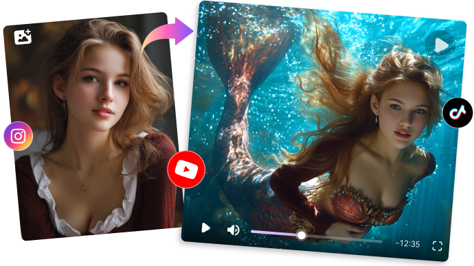 Efectos realistas de sirena con IA a partir de fotos